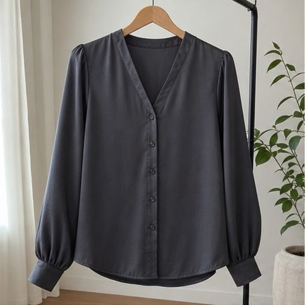Charcoal Lace Trim Top